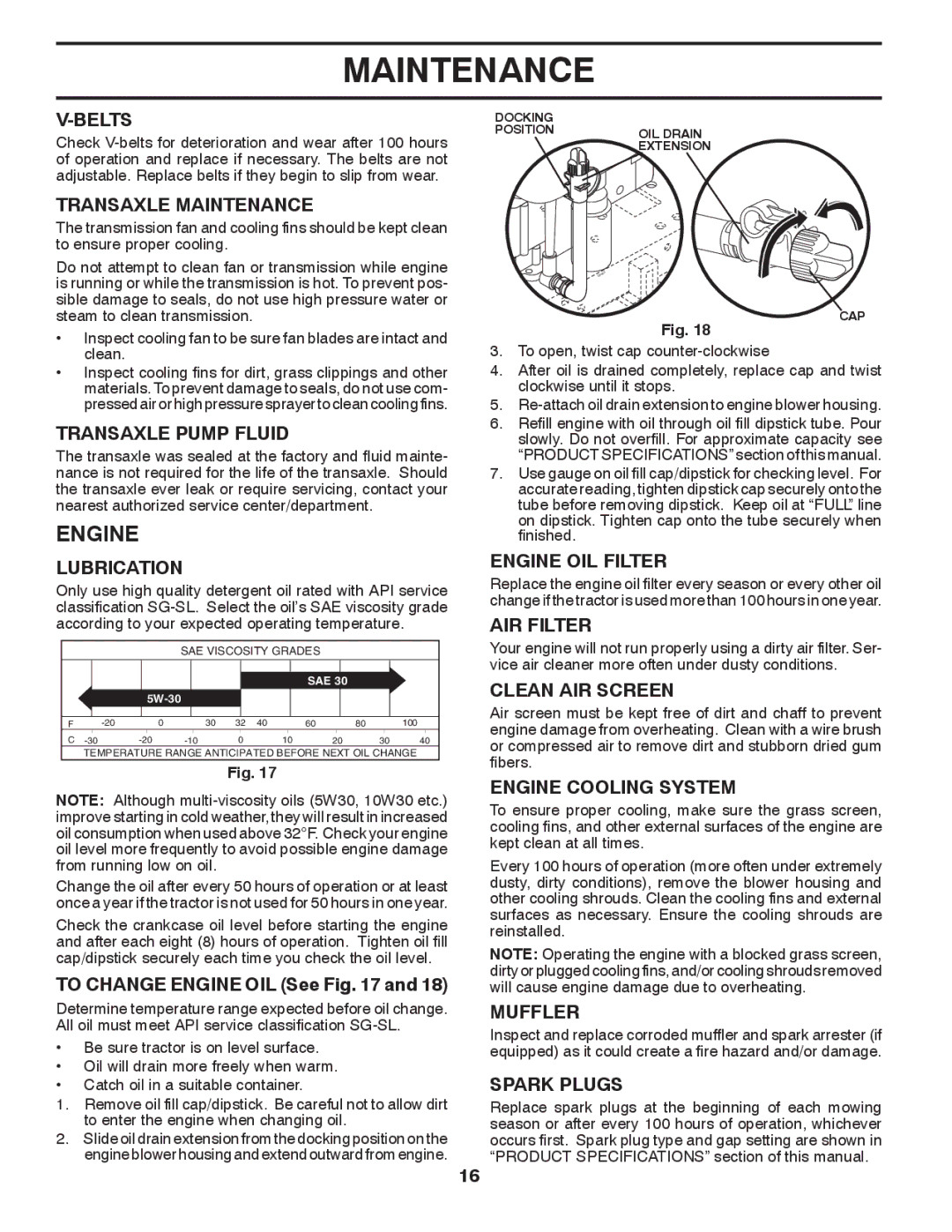 Husqvarna GTH27V52LS owner manual Engine 