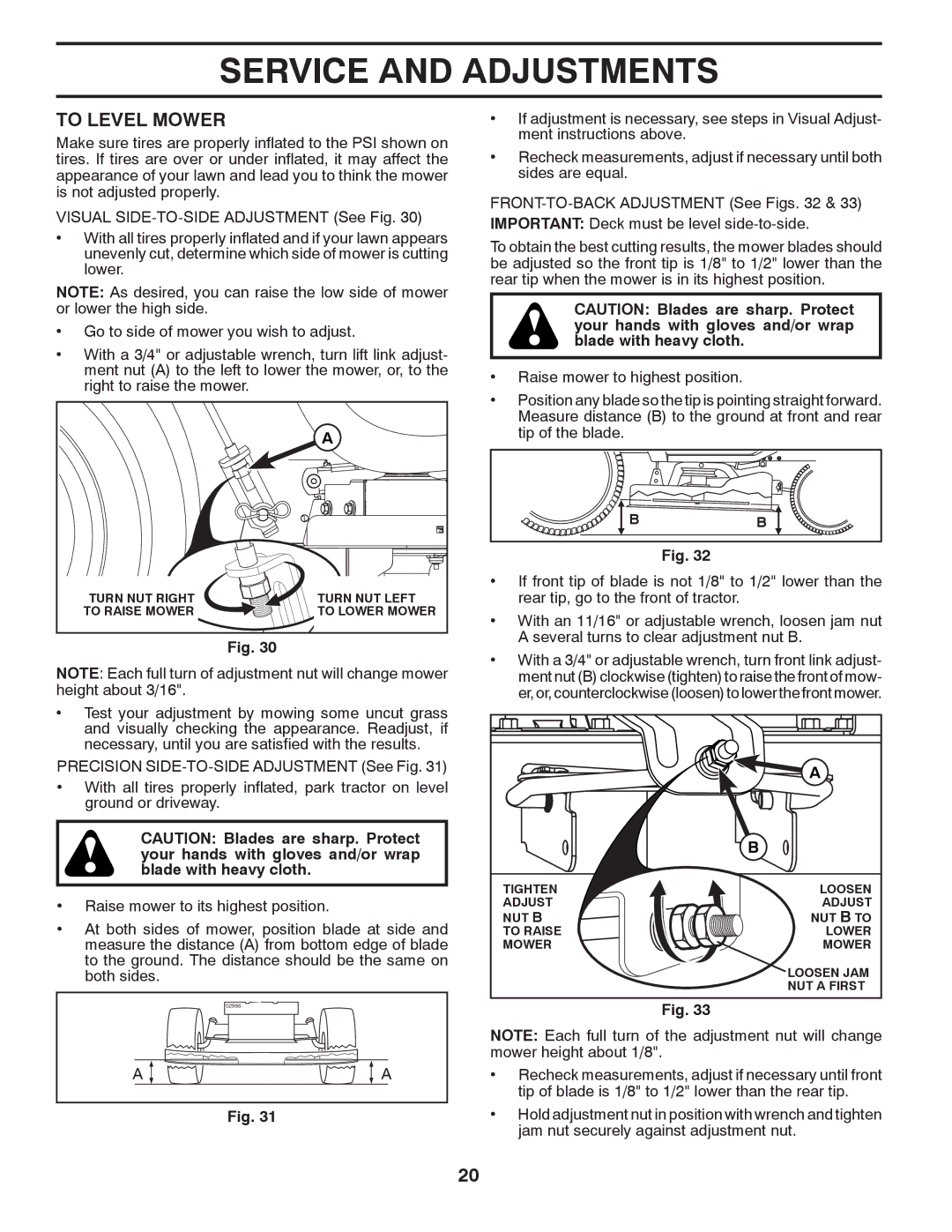 Husqvarna GTH27V52LS owner manual To Level Mower 