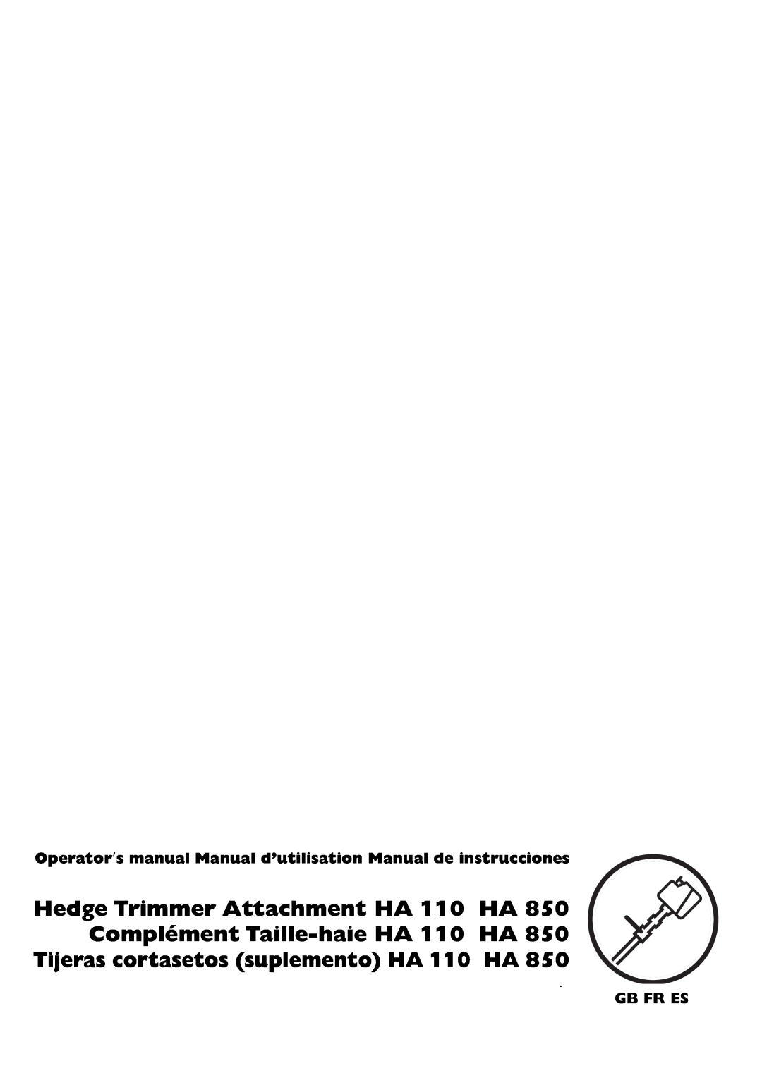 Husqvarna HA 110, HA 110 manual English GB FR ES 