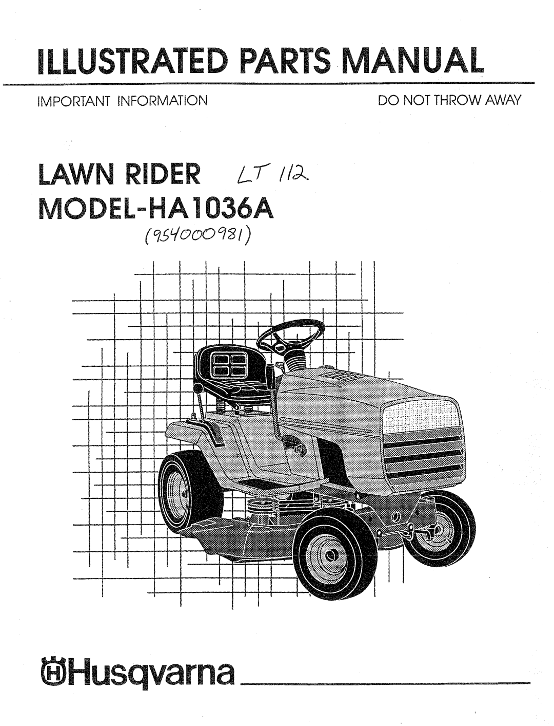 Husqvarna HA1036A manual 
