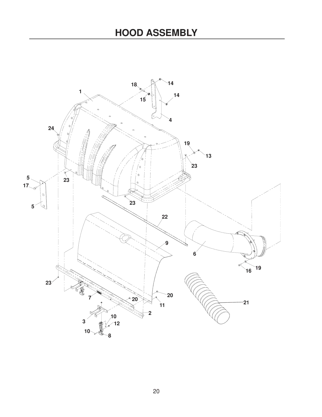 Husqvarna HCS9, HCS13 manual Hood Assembly 