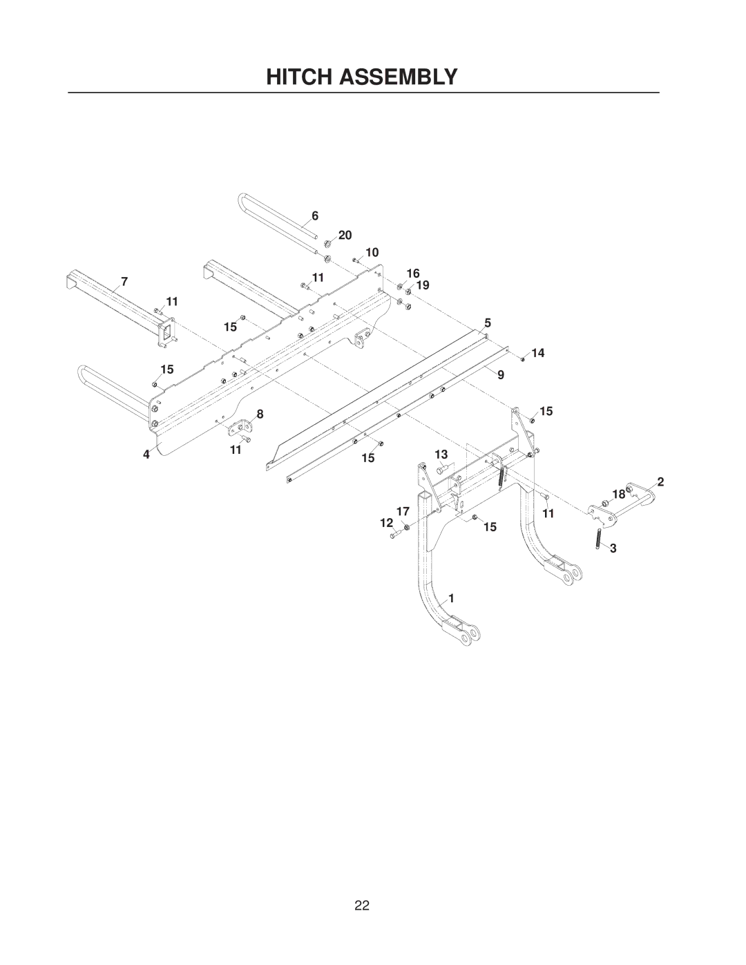 Husqvarna HCS9, HCS13 manual Hitch Assembly 