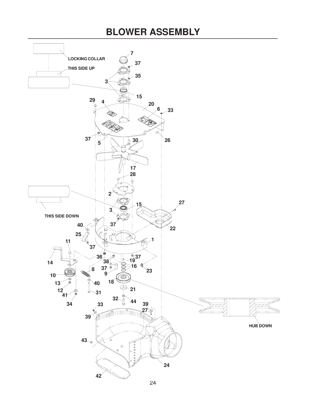 Husqvarna HCS9, HCS13 manual Blower Assembly 