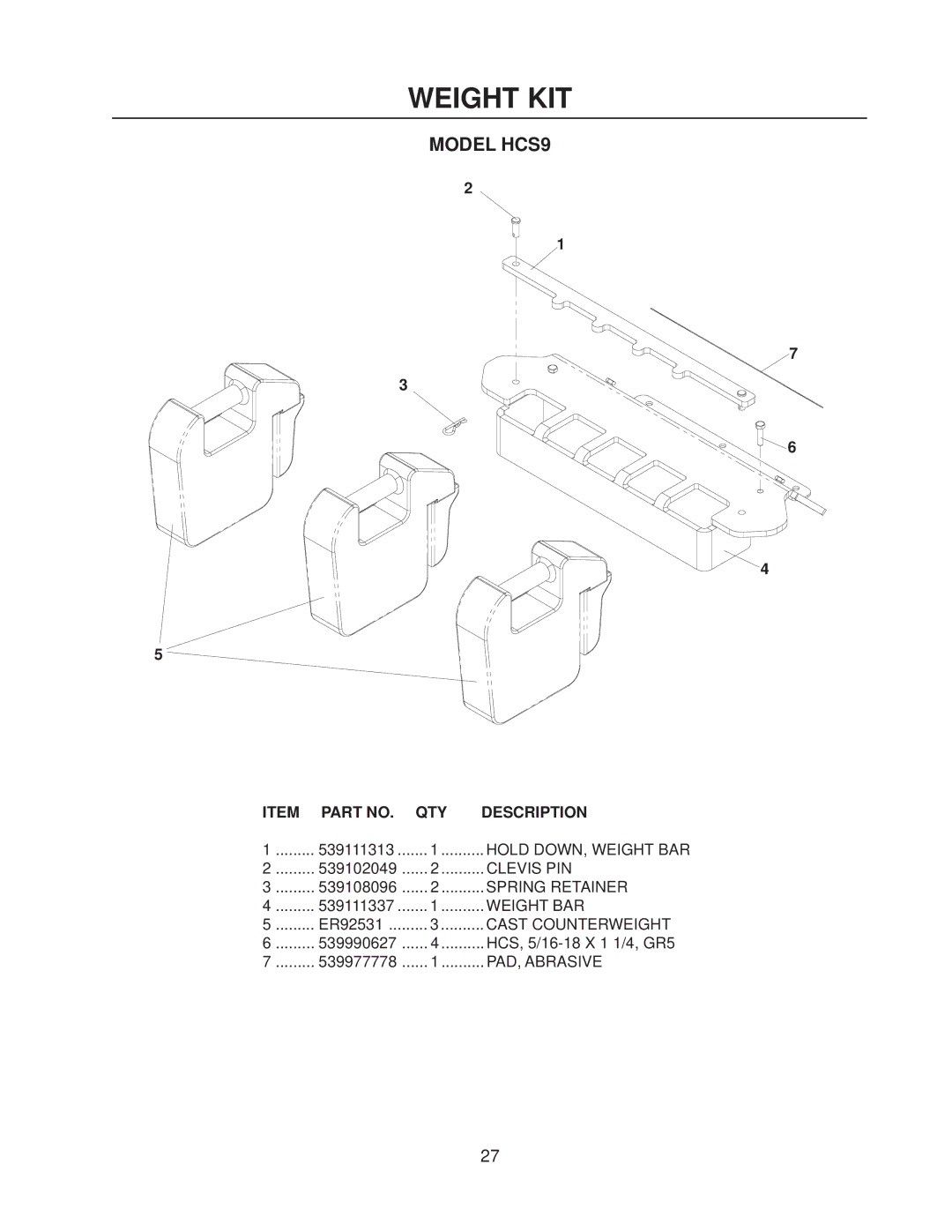 Husqvarna HCS9, HCS13 manual Model HCS9 