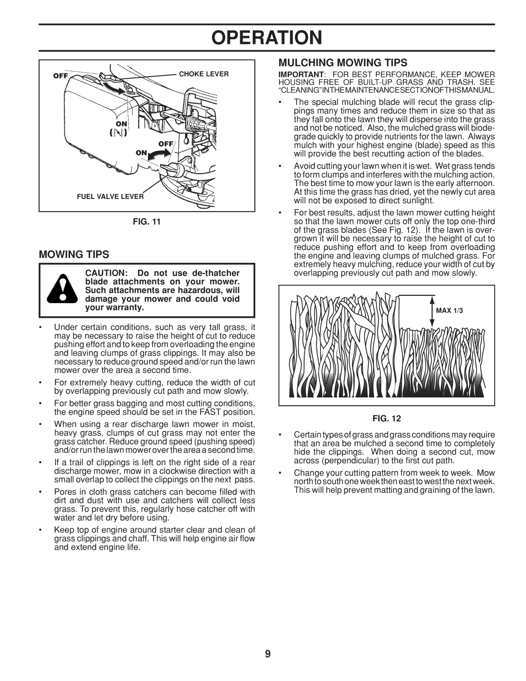 Husqvarna HU800AWD warranty Mulching Mowing Tips 