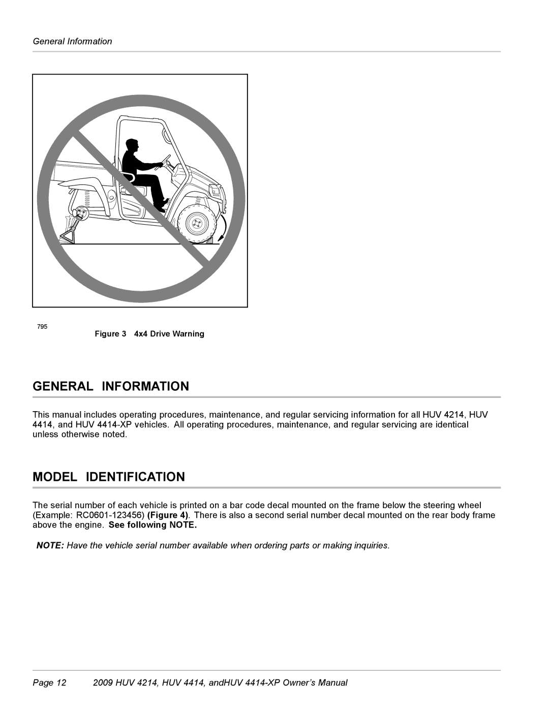 Husqvarna HUV 4414-XP, HUV 4214 owner manual General Information, Model Identification 