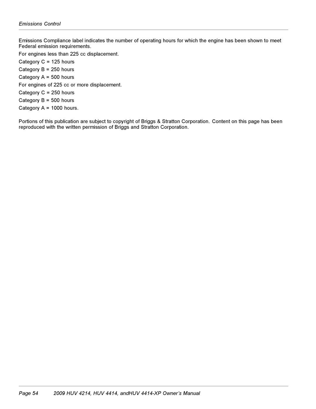 Husqvarna HUV 4414-XP, HUV 4214 owner manual Emissions Control 