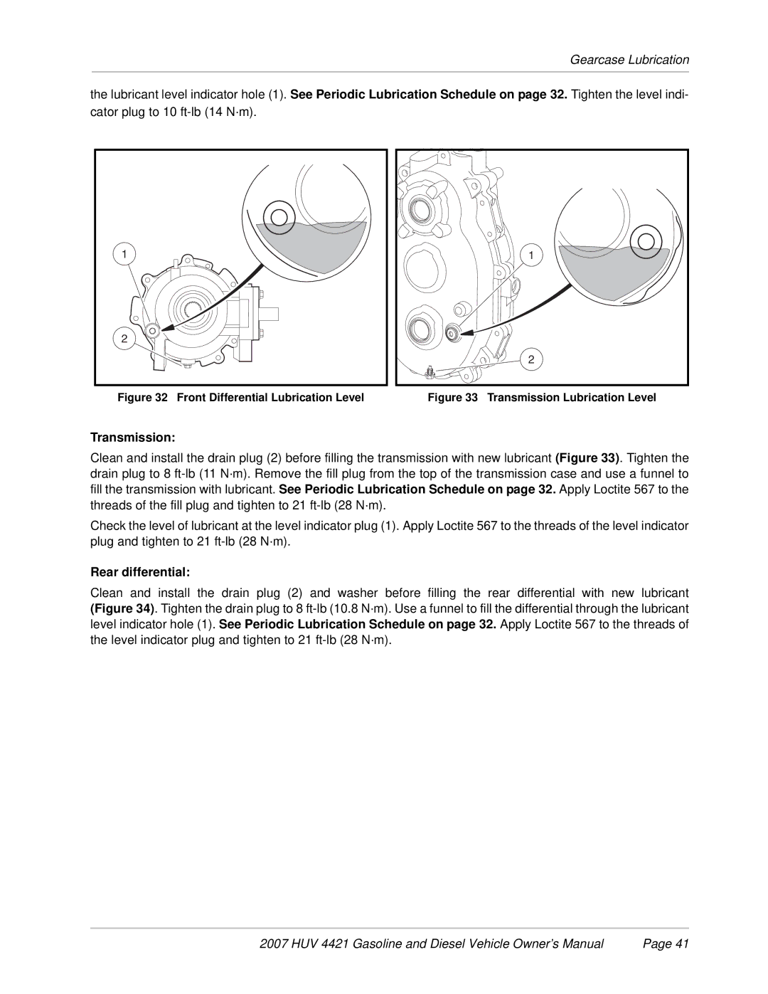 Husqvarna HUV 4421-D / DXP, HUV 4421-G / GXP owner manual Transmission, Rear differential 