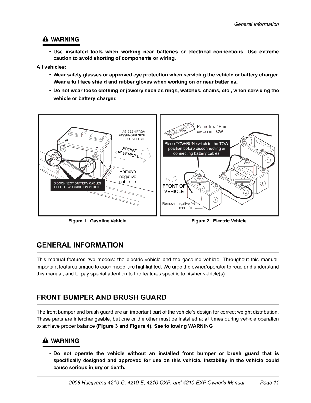 Husqvarna HUV4210-GXP, HUV4210-EXP manual General Information, Front Bumper and Brush Guard 