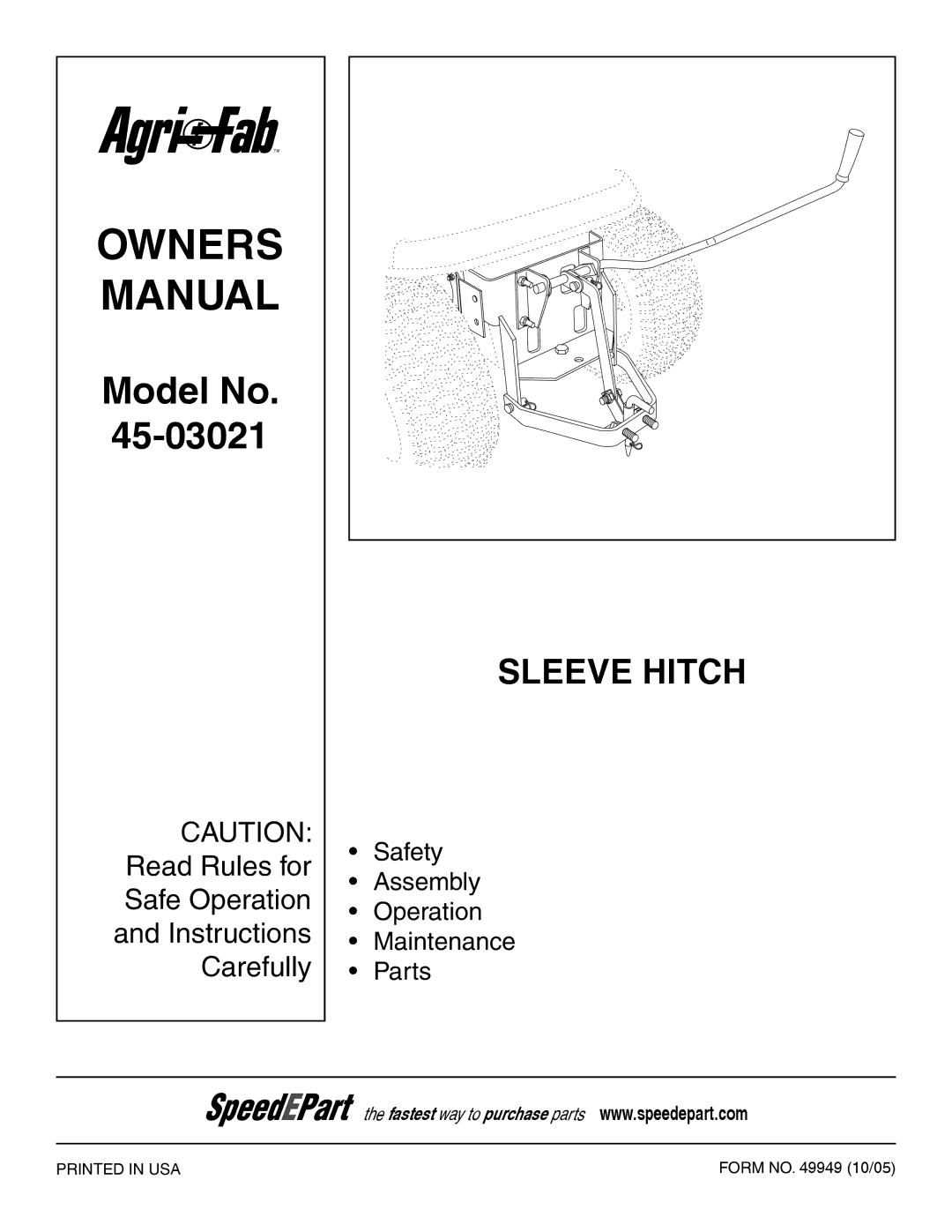 Husqvarna I0807213 manual Owners Manual 