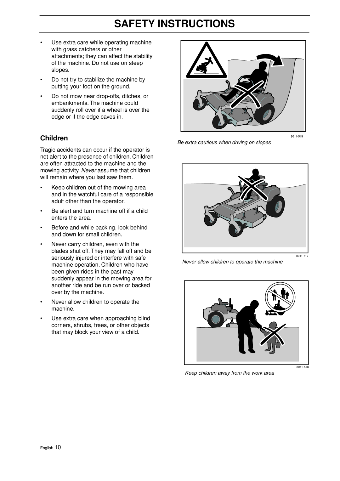 Husqvarna IZ 21 manual Children 