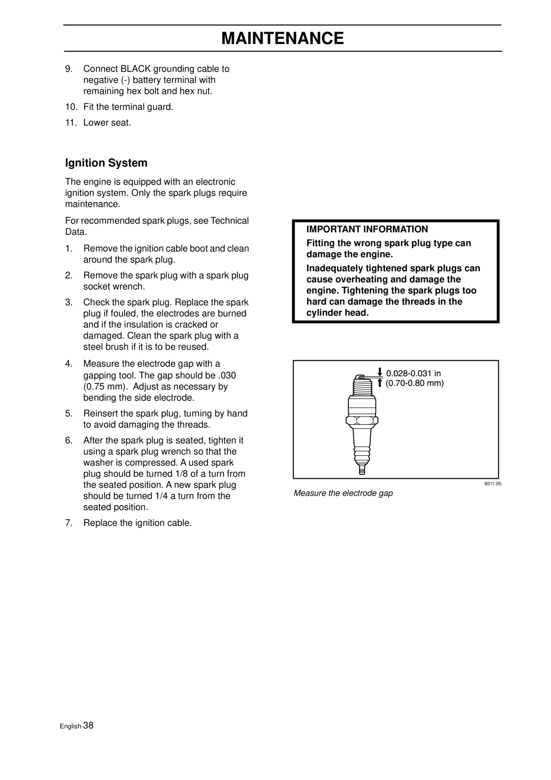 Husqvarna IZ 21 manual Ignition System 