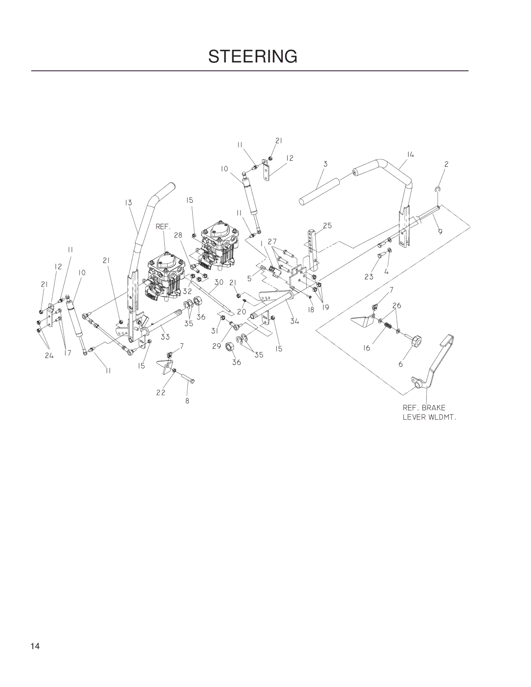 Husqvarna iZ25/968999672, iZ6125/968999708, iZ4217/968999703, iZ4821/968999705, iZ5223/968999707, iZ4819/968999704 Steering 