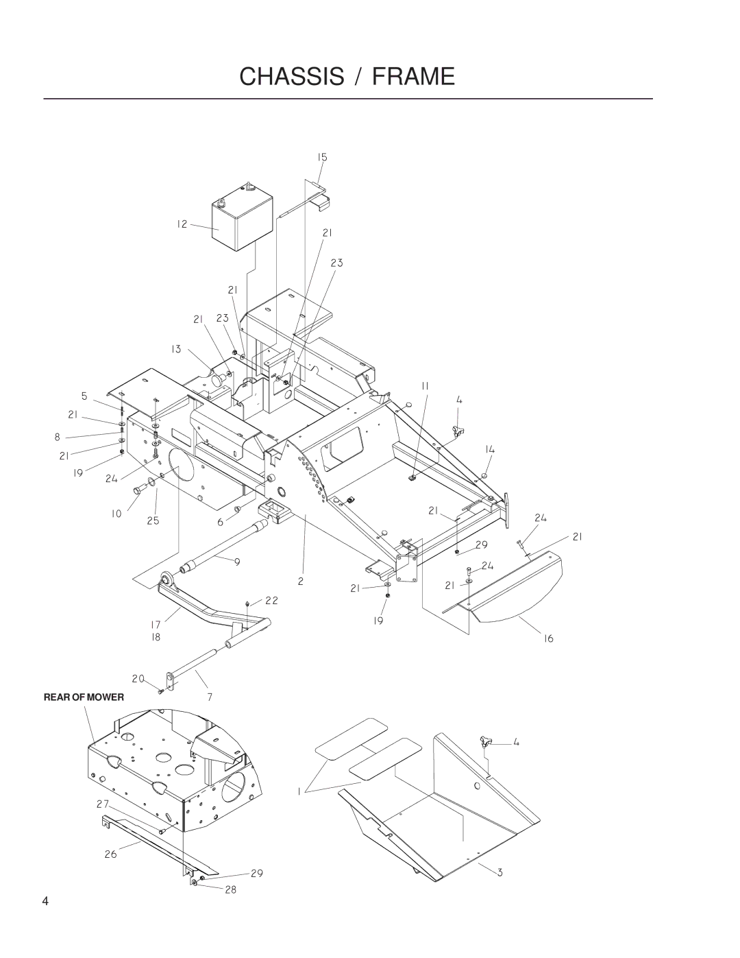 Husqvarna iZ5223/968999707, iZ25/968999672, iZ6125/968999708, iZ4217/968999703, iZ4821/968999705 manual Chassis / Frame 