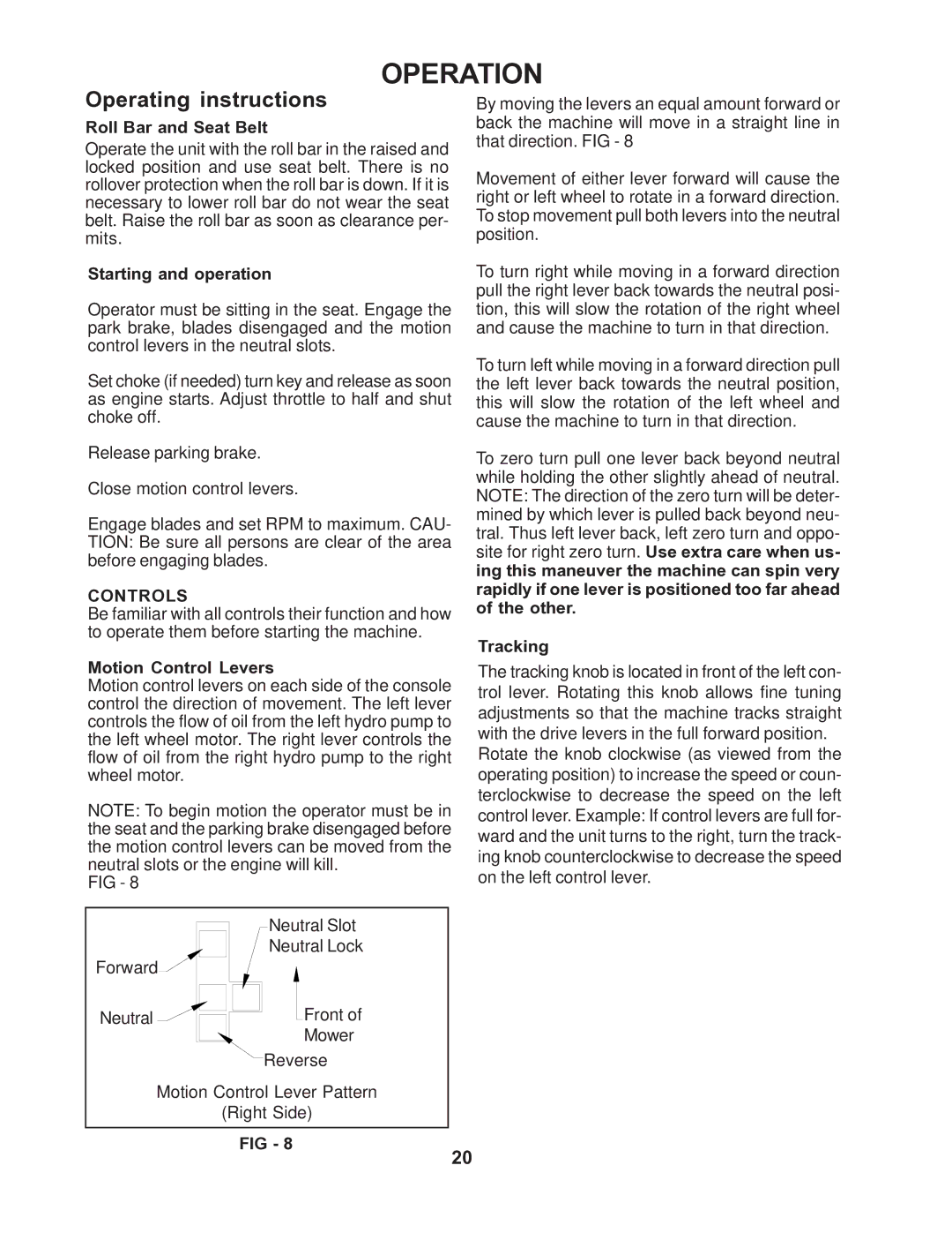 Husqvarna iZ5223TKAA manual Operation, Operating instructions 