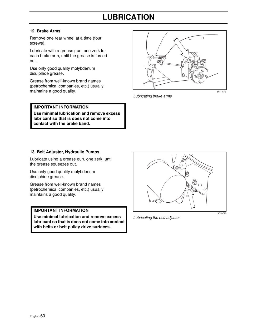 Husqvarna iZ4817TSKAA, iZ4821TSKAA, iZ6123TKAA, iZ5223TSKAA, iZ5223TKOA manual Brake Arms 