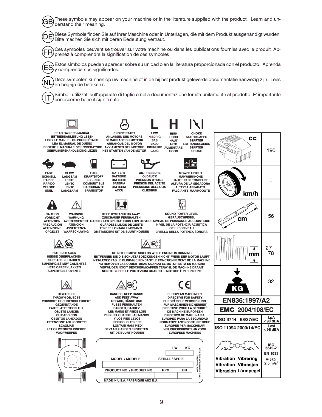 Husqvarna J 55L instruction manual 190 