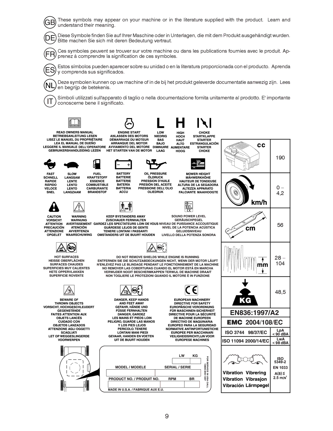 Husqvarna J 55S L instruction manual 190 