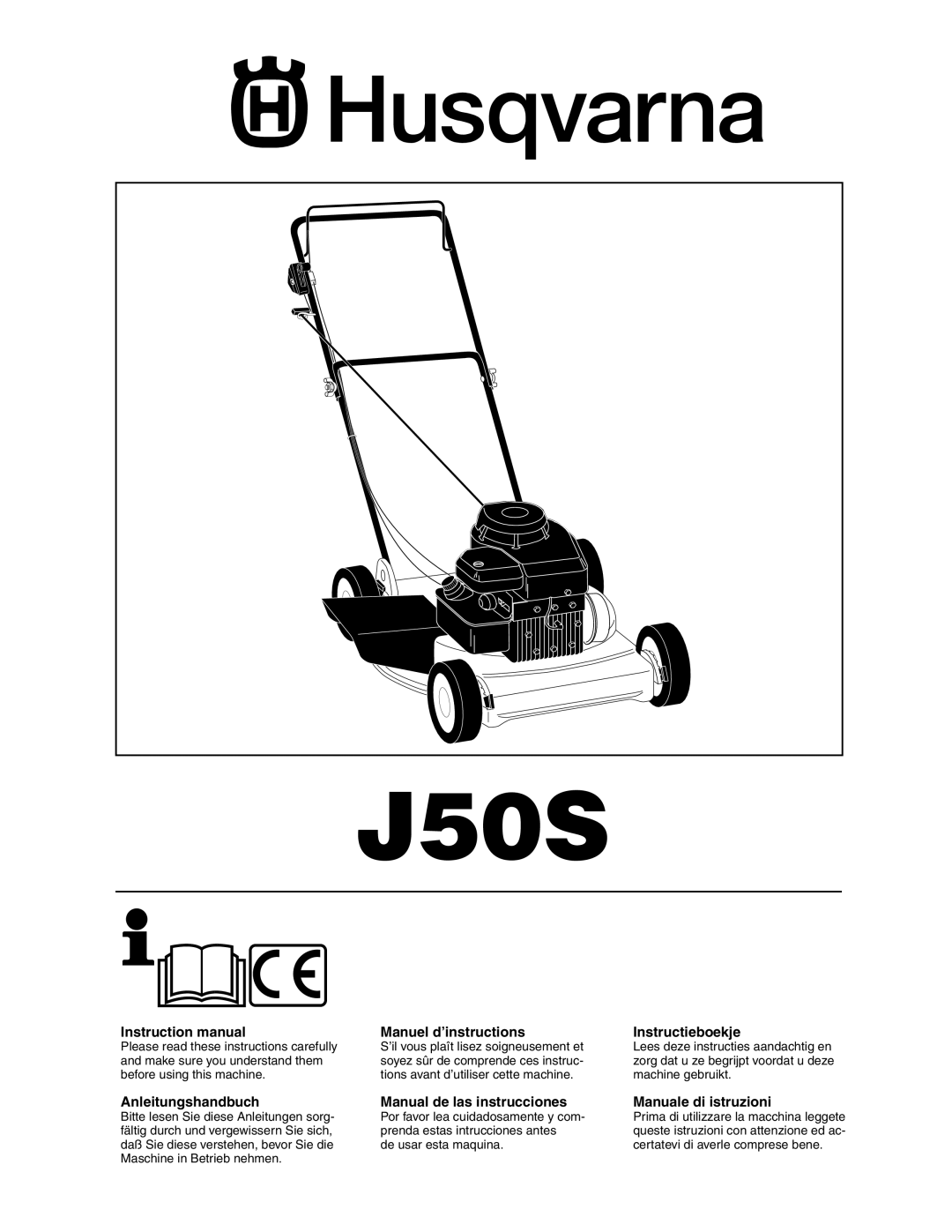 Husqvarna J50S instruction manual 