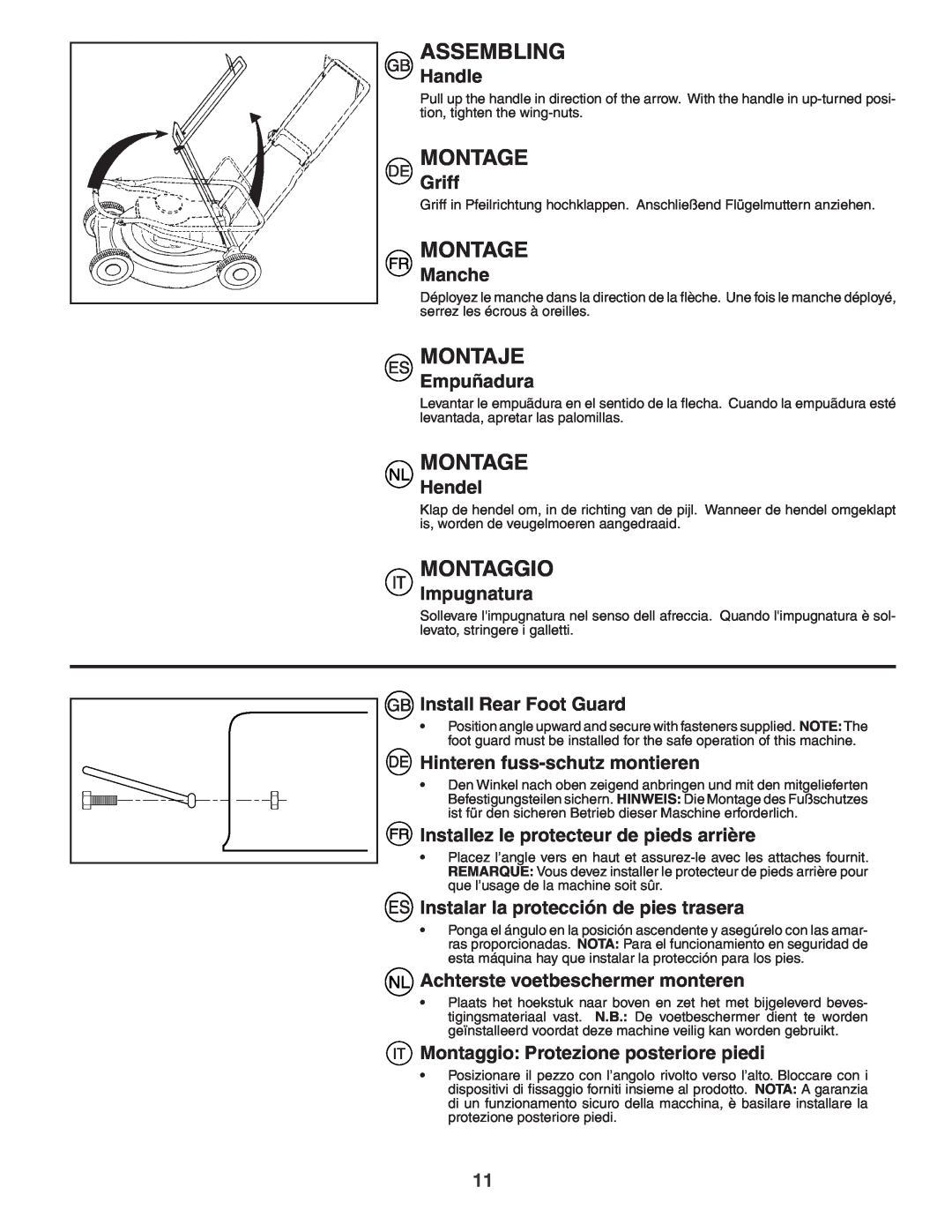 Husqvarna JET55S instruction manual Assembling, Montage, Montaje, Montaggio 
