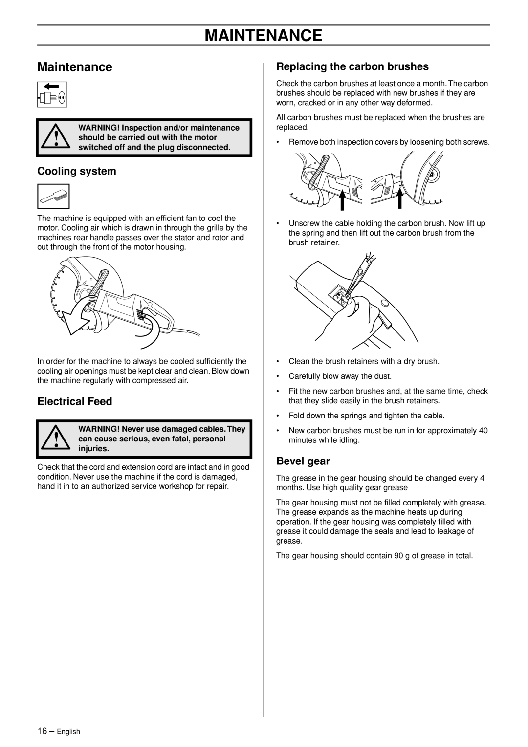 Husqvarna K3000 Wet manual Maintenance 