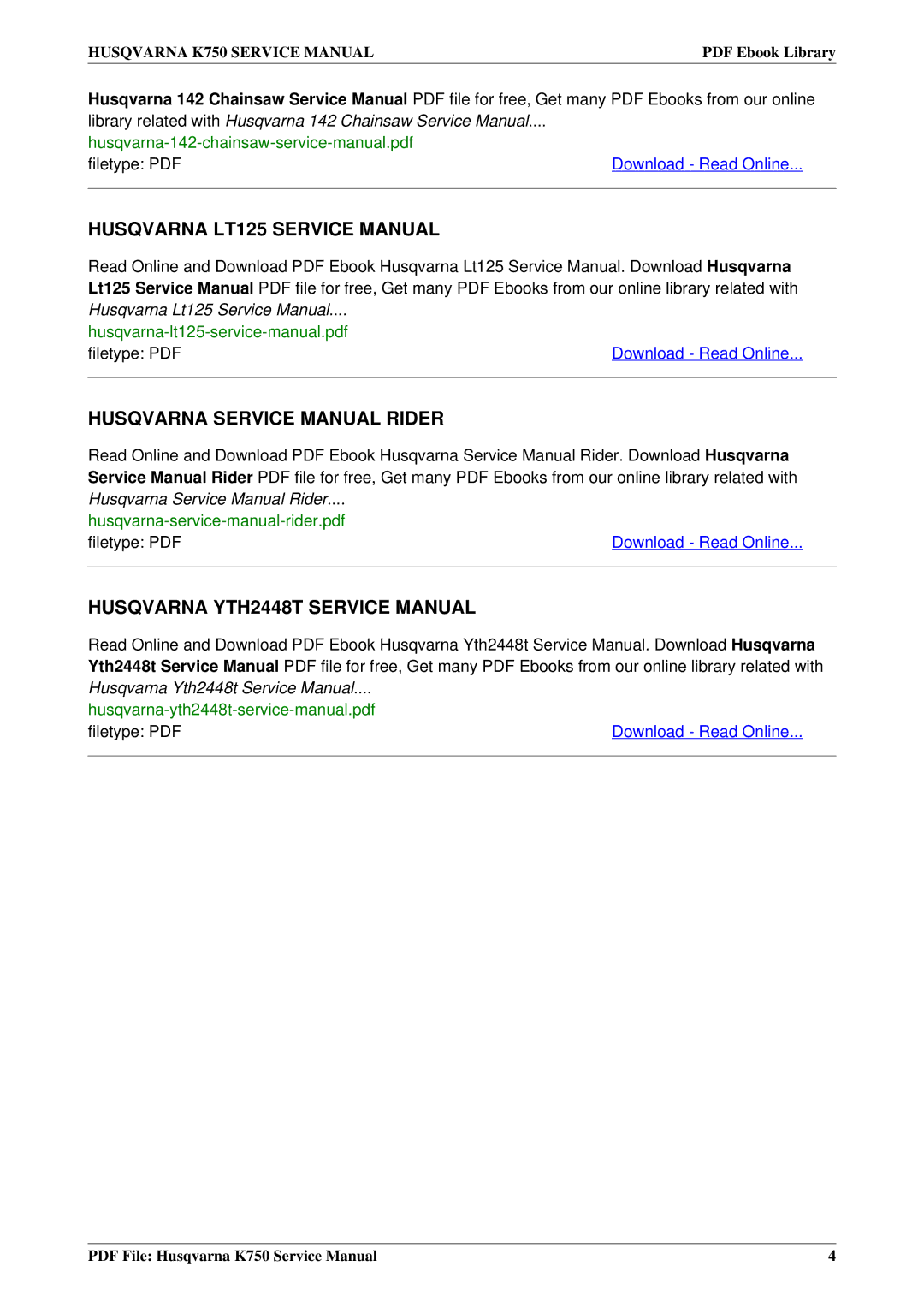 Husqvarna K750 service manual Download Read Online 