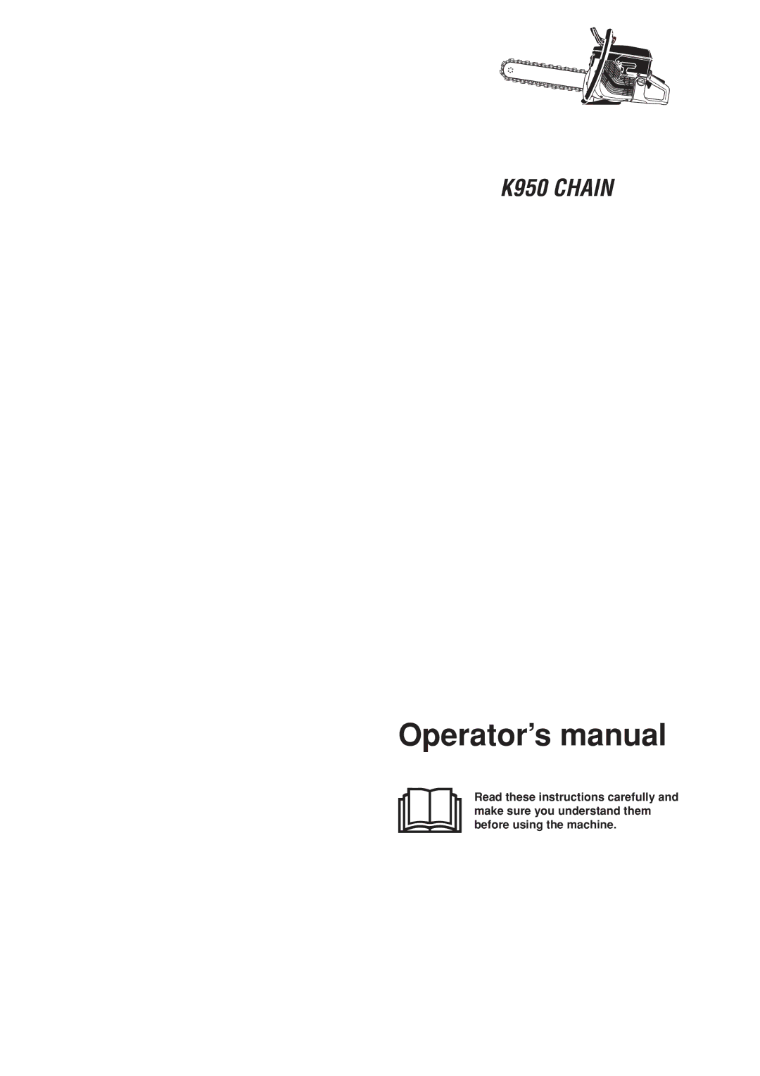 Husqvarna K950 CHAIN manual Operator’s manual 