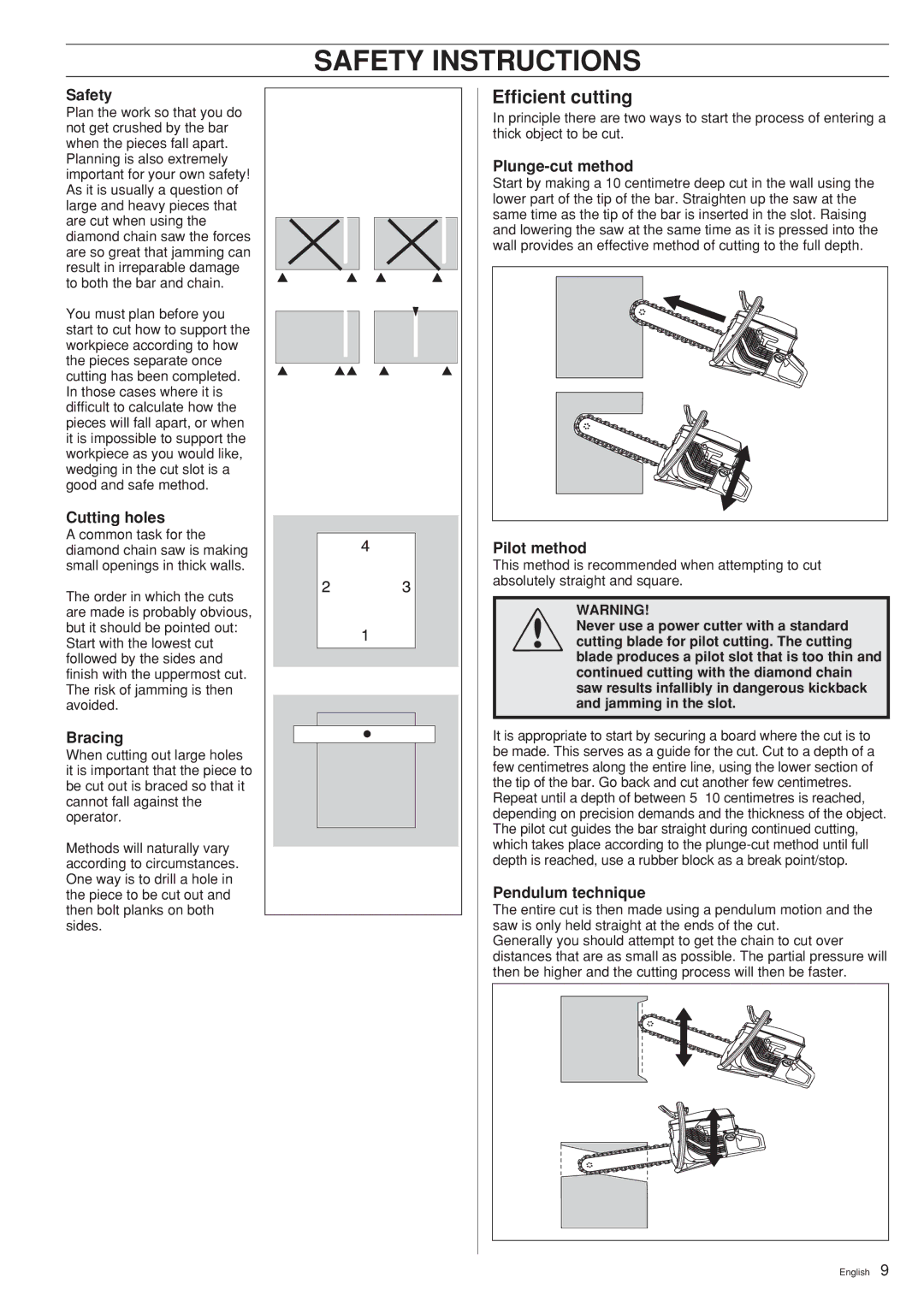 Husqvarna K950 CHAIN manual Efficient cutting 