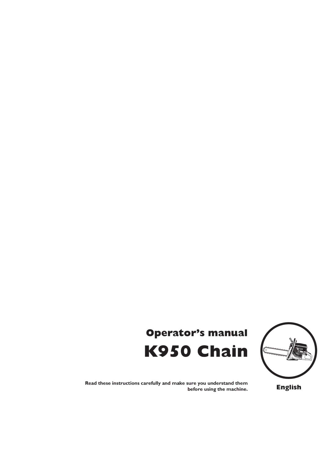 Husqvarna manual K950 Chain 