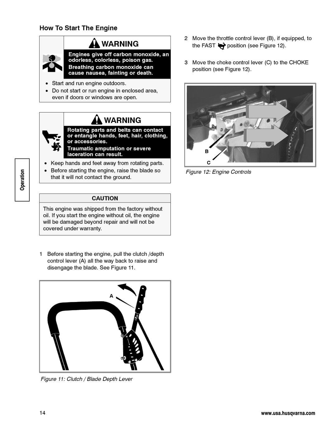 Husqvarna LE389 manual How To Start The Engine, Engine Controls 