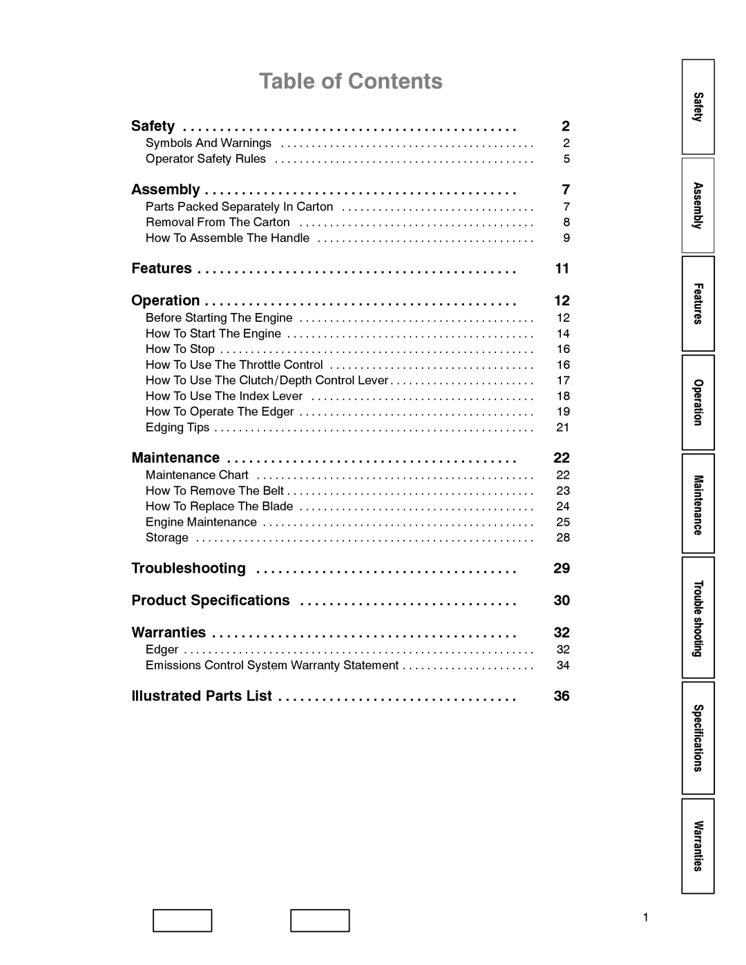 Husqvarna LE389 manual Table of Contents 