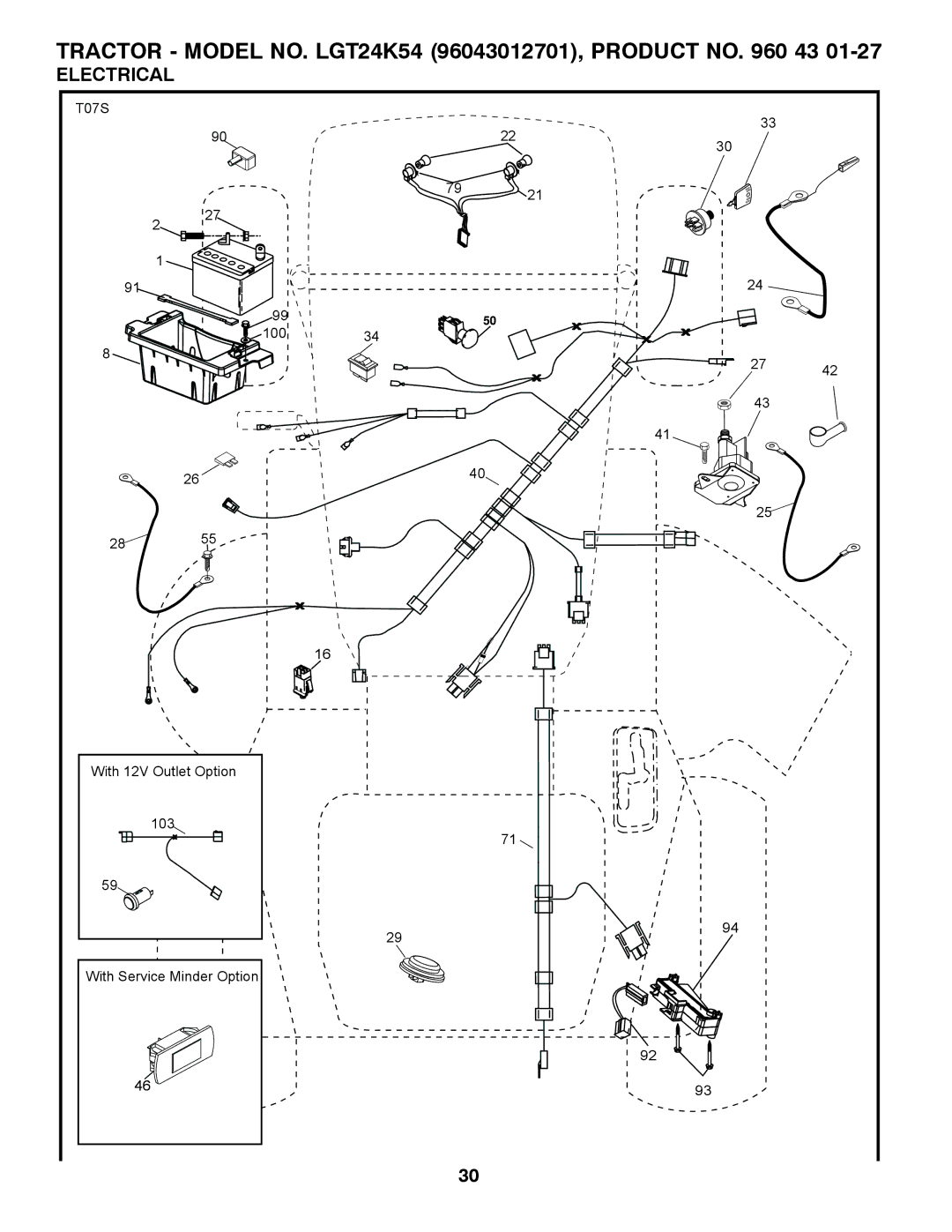 Husqvarna LGT24K54 owner manual Electrical 