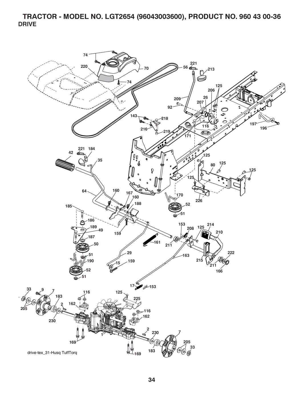 Husqvarna LGT2654 owner manual Drive 