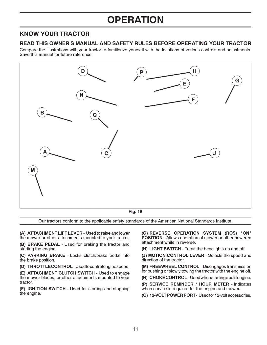 Husqvarna LGTH2454 owner manual Know Your Tractor, Dph Ac J 