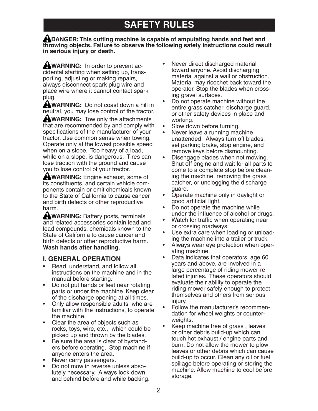 Husqvarna LOGTH2448T manual Safety Rules, General Operation 