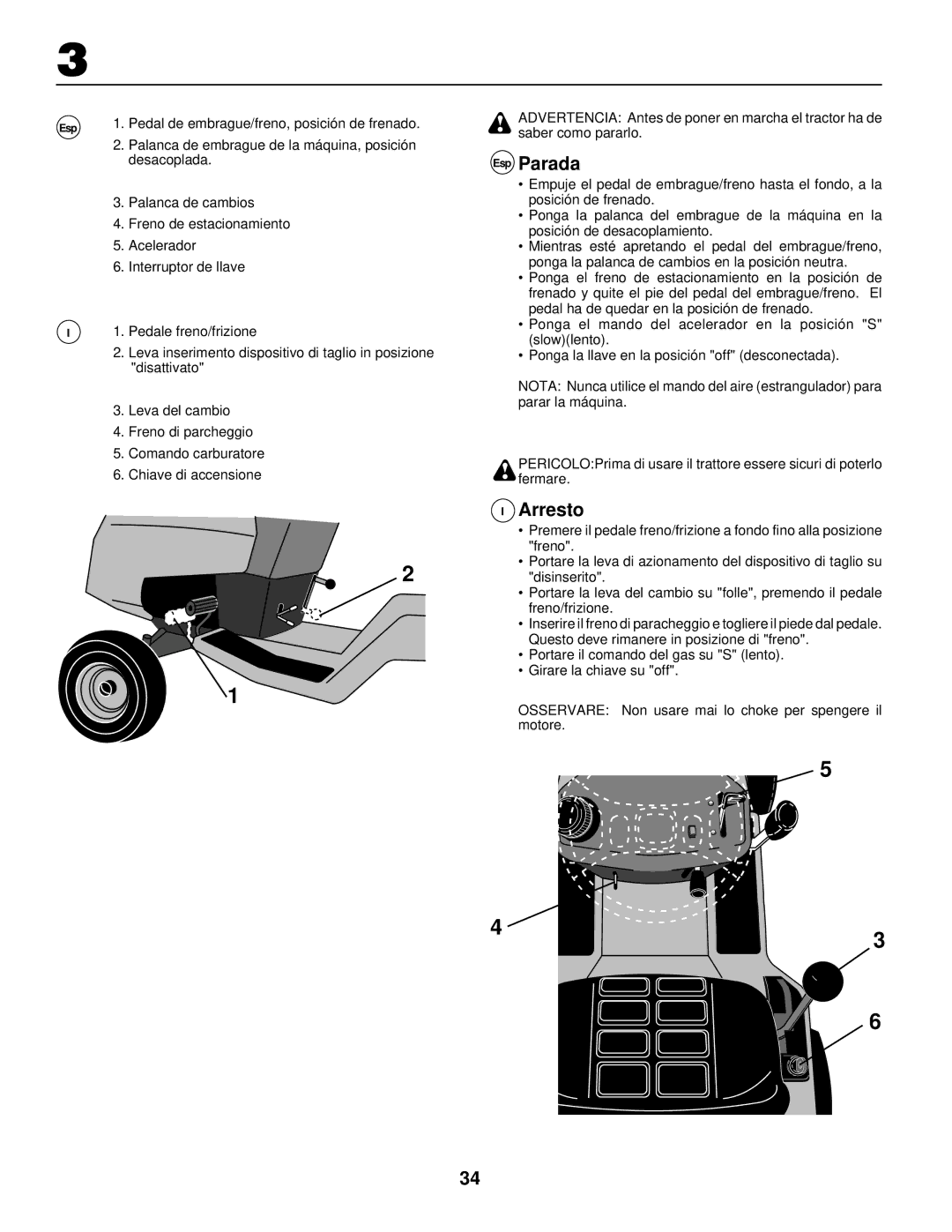 Husqvarna LR120, LR 130 instruction manual Esp Parada, Arresto 