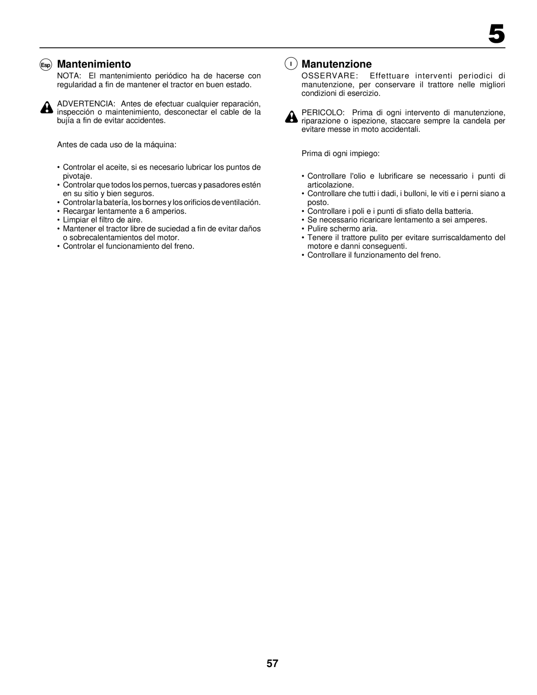 Husqvarna LR 130, LR120 instruction manual Esp Mantenimiento Manutenzione 