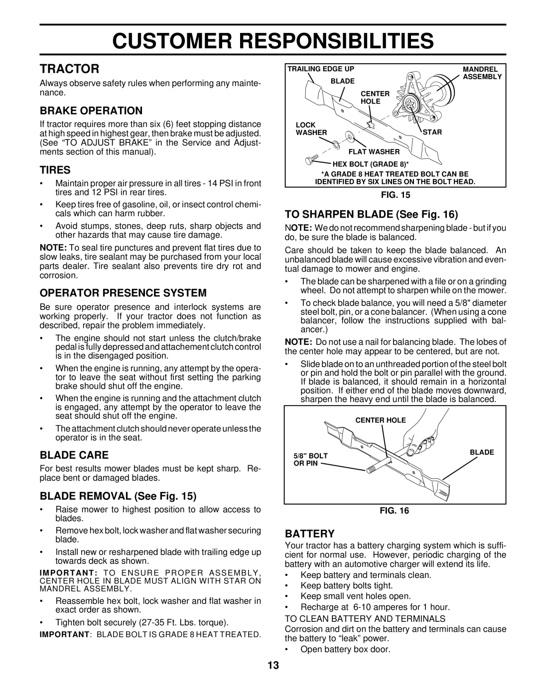 Husqvarna LR122 owner manual Tractor 