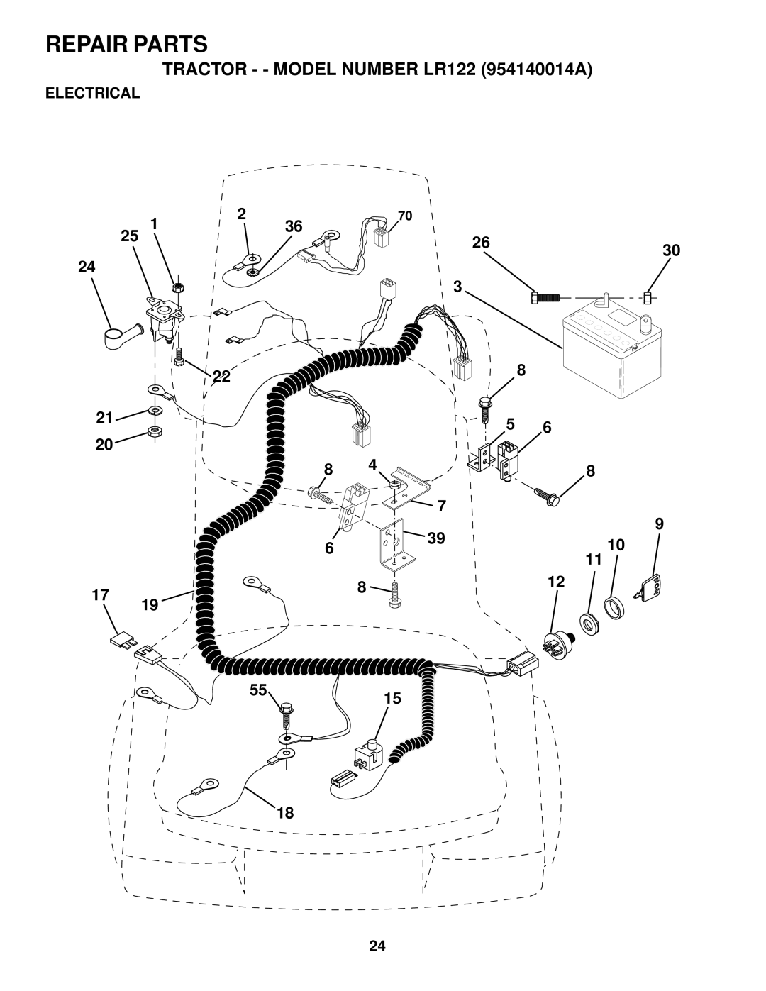 Husqvarna LR122 owner manual Electrical 