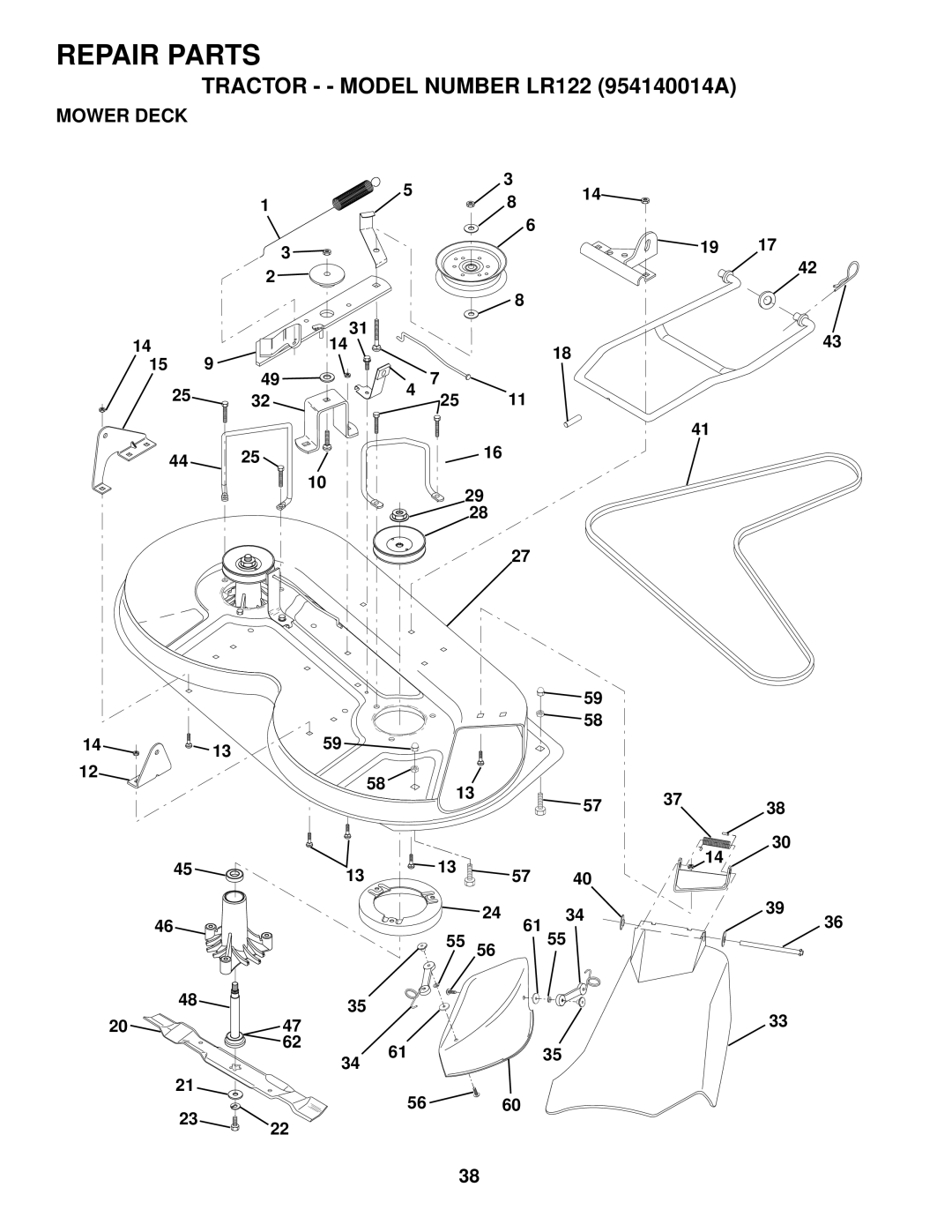 Husqvarna LR122 owner manual Mower Deck 