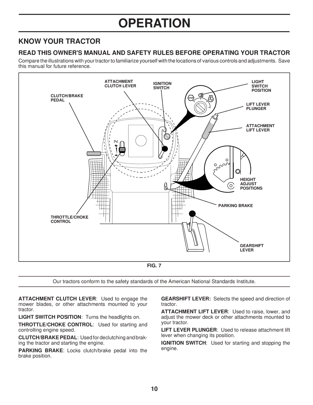 Husqvarna LT120 owner manual Know Your Tractor 