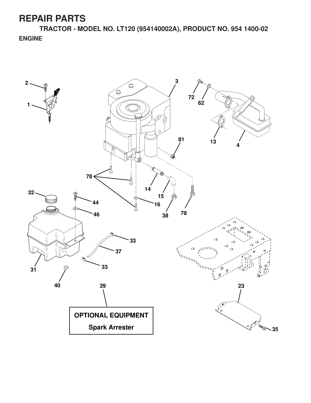 Husqvarna LT120 owner manual Engine 