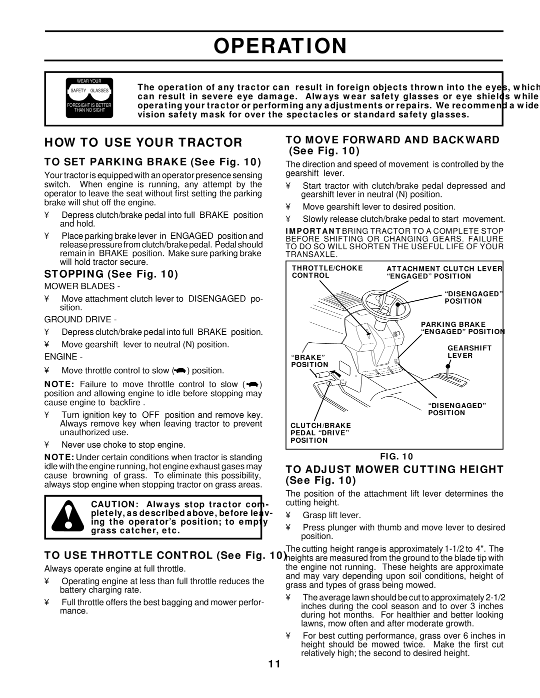 Husqvarna LT130 owner manual HOW to USE Your Tractor 