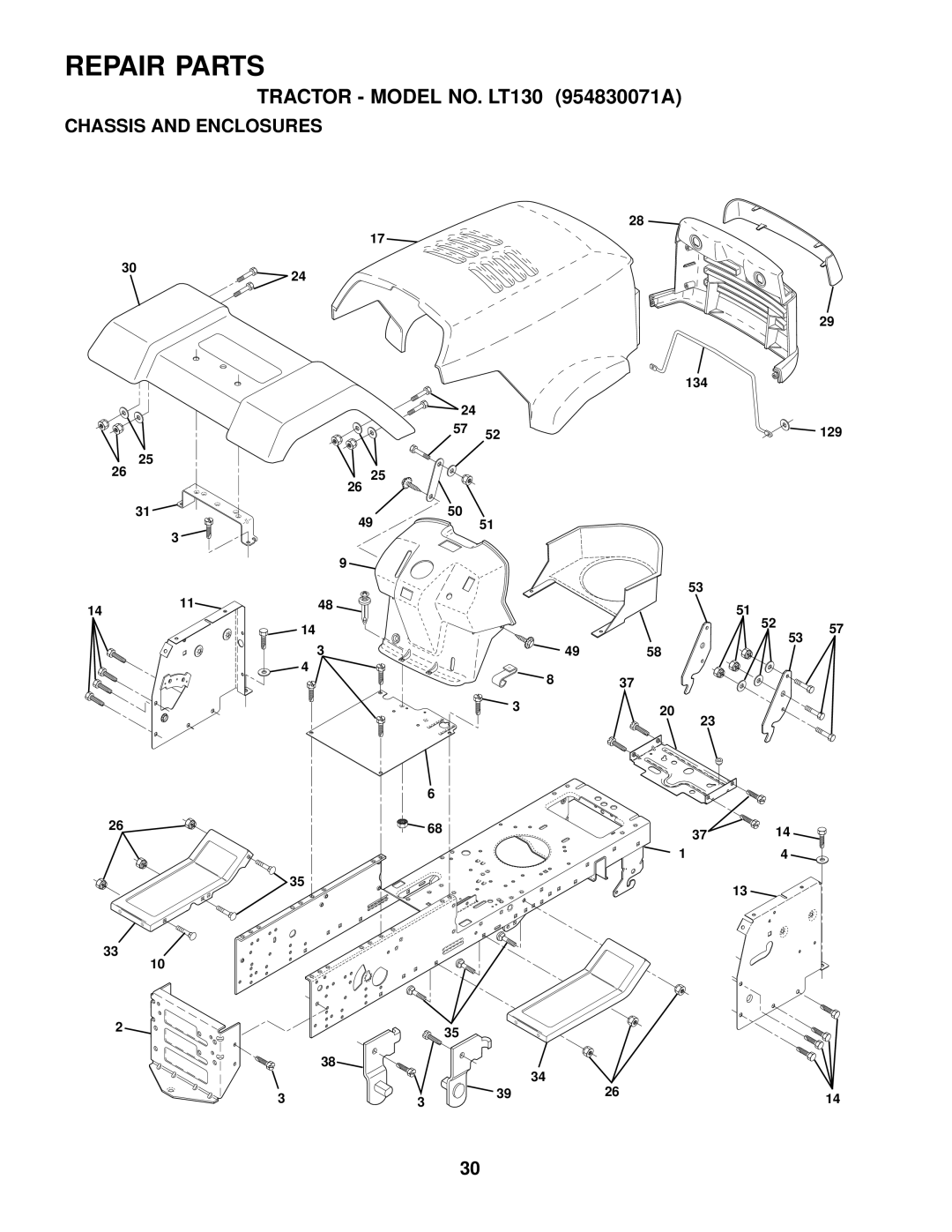 Husqvarna LT130 owner manual Chassis and Enclosures 