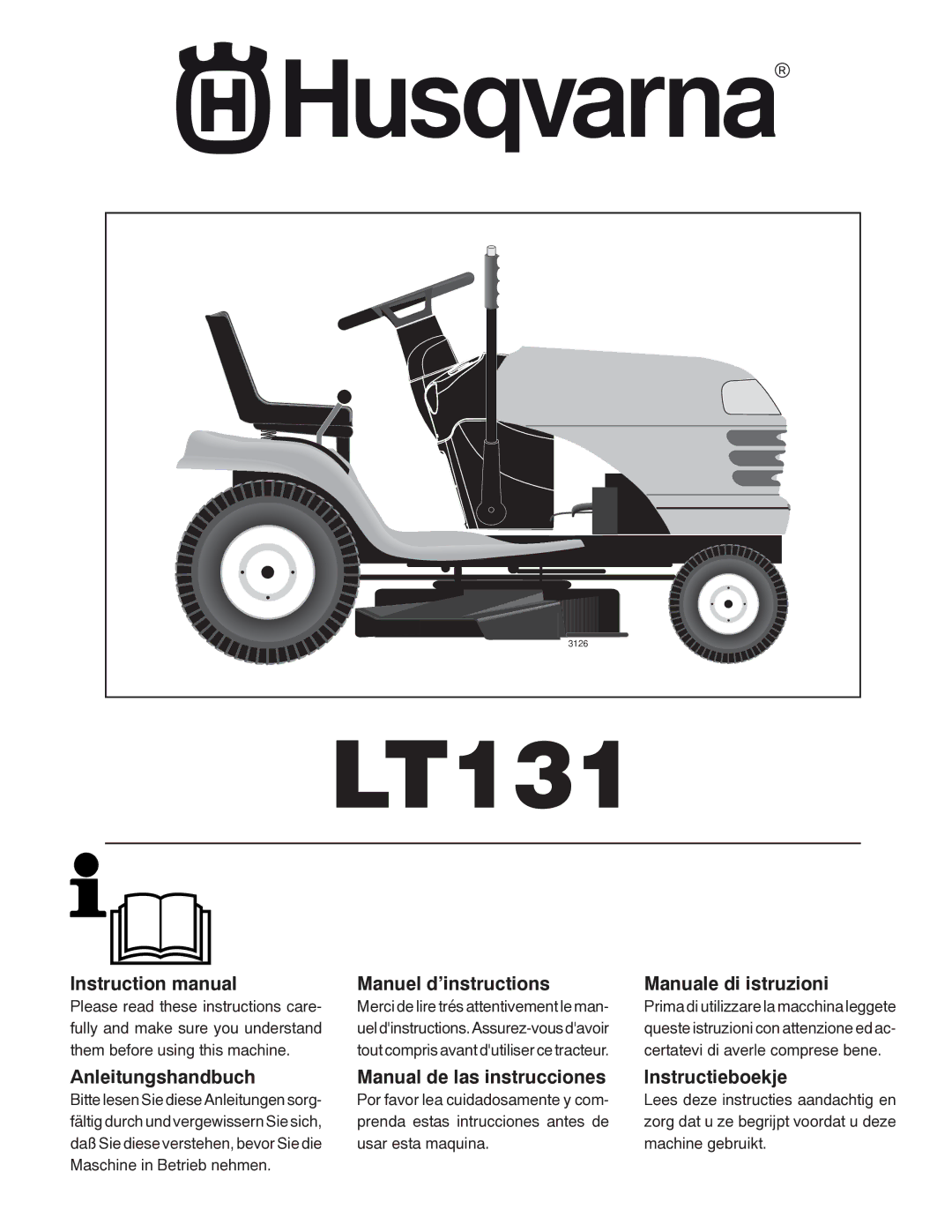 Husqvarna LT131 instruction manual 