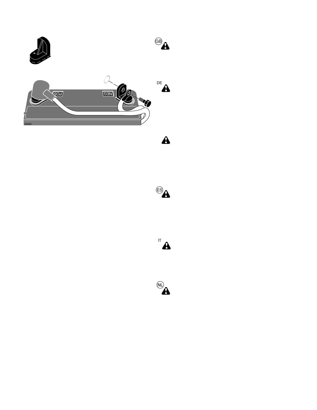 Husqvarna LT131 Prevent sparks from accidental grounding, To + and then the black earth cable to -. Screw tight, Corrosion 