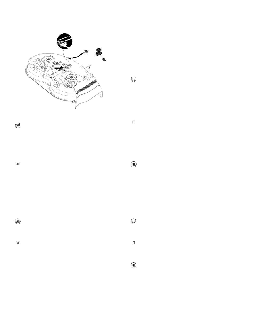 Husqvarna LT131 instruction manual Assembly of the cutting unit, Einbau des Mähdecks, Mise en place du carter de coupe 