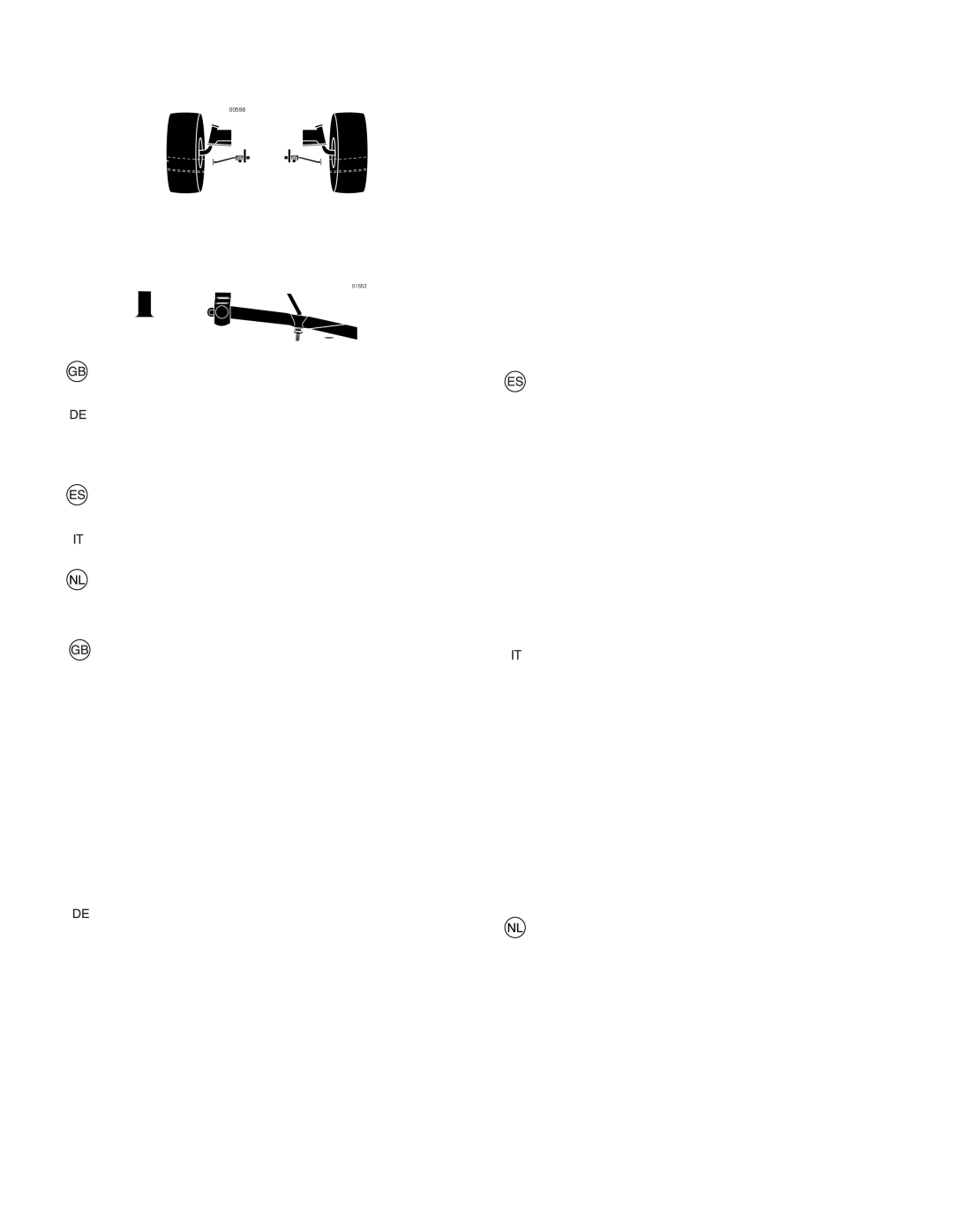 Husqvarna LT131 SIDE-TO-SIDE Adjustment, Seitliche Einstellung, Reglage Transversal, Adjuste DE Lado a Lado 