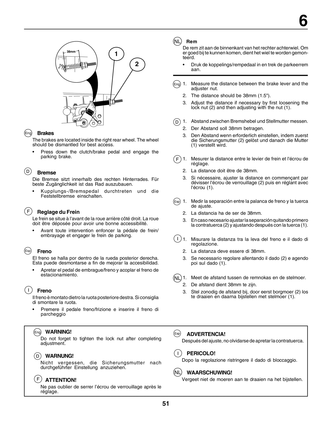 Husqvarna LT135 instruction manual Advertencia 