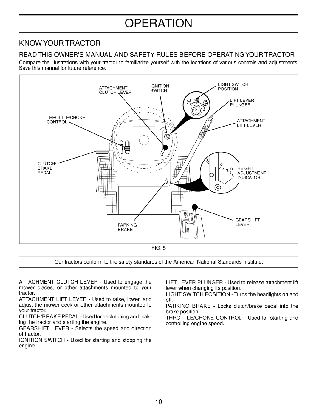 Husqvarna LT1536 owner manual Know Your Tractor 